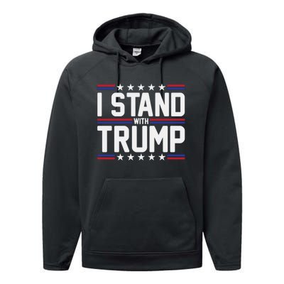 I Stand With Trump Performance Fleece Hoodie