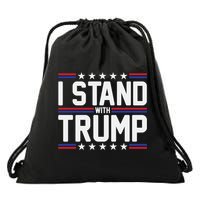 I Stand With Trump Drawstring Bag
