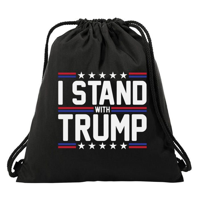 I Stand With Trump Drawstring Bag