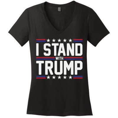 I Stand With Trump Women's V-Neck T-Shirt