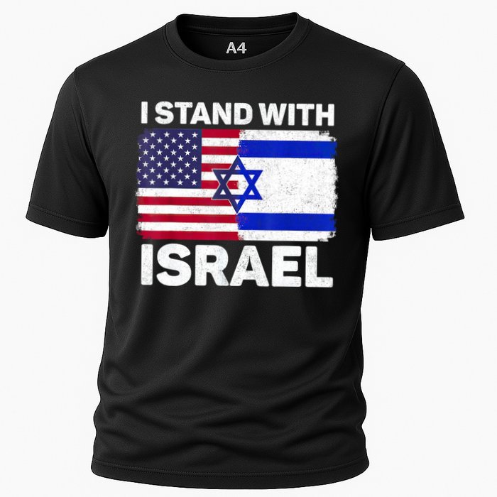 I Stand With Israel Usa American Flag With Israel Flag Performance Shirt