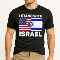 I Stand With Israel Usa American Flag With Israel Flag Performance Shirt