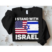I Stand With Israel Usa American Flag With Israel Flag Sweatshirt