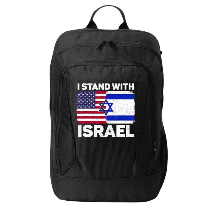 I Stand With Israel Usa American Flag With Israel Flag City Backpack