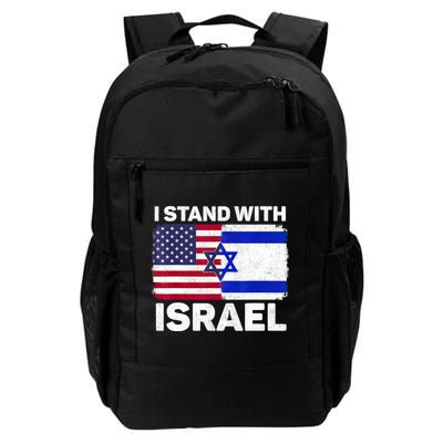 I Stand With Israel Usa American Flag With Israel Flag Backpack