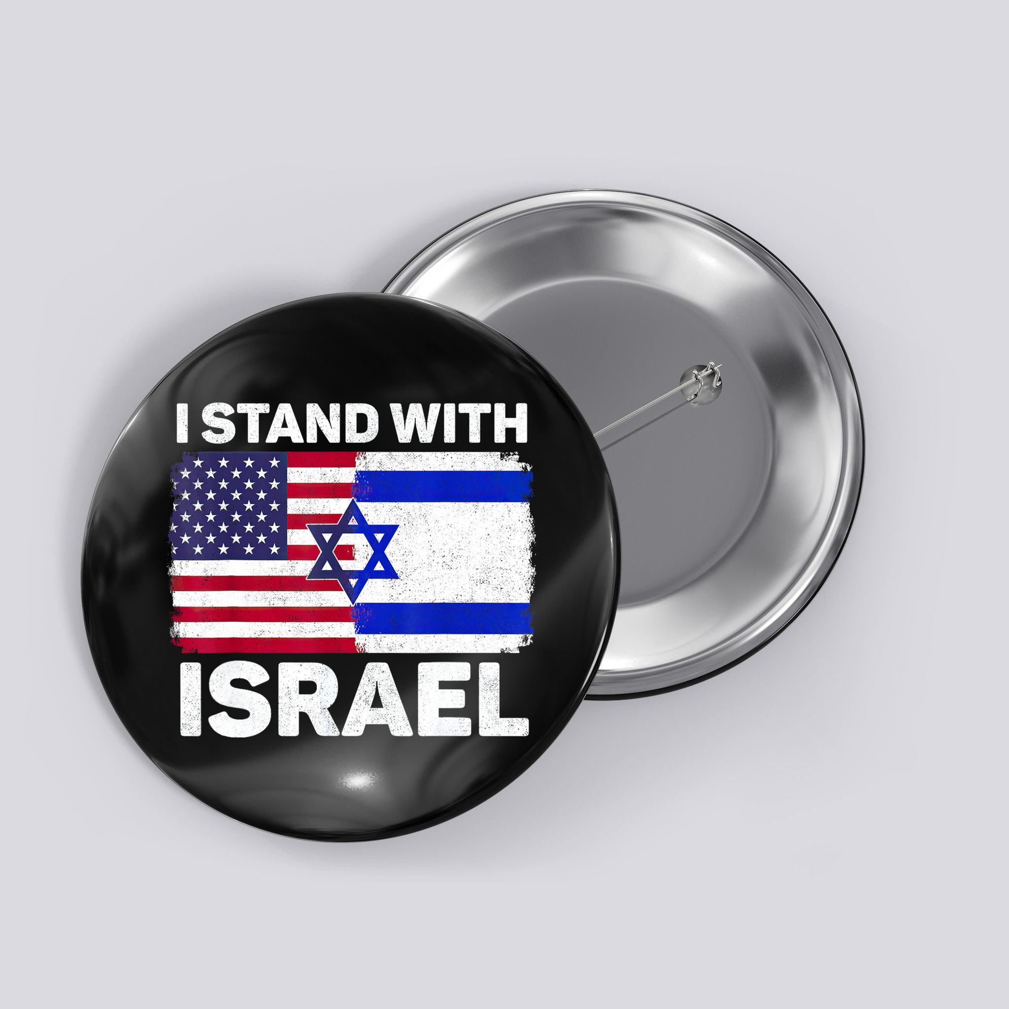 I Stand With Israel Usa American Flag With Israel Flag Button
