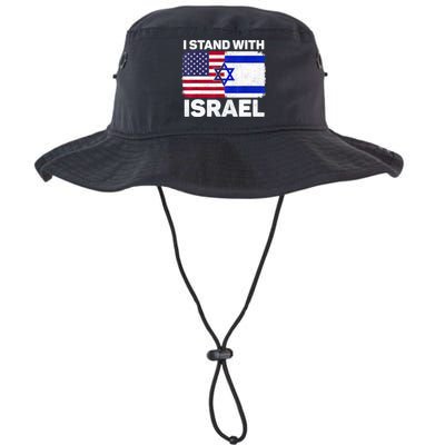 I Stand With Israel Usa American Flag With Israel Flag Bucket Hat