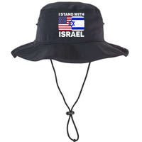 I Stand With Israel Usa American Flag With Israel Flag Bucket Hat