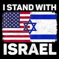I Stand With Israel Usa American Flag With Israel Flag 16 in Basic Backpack
