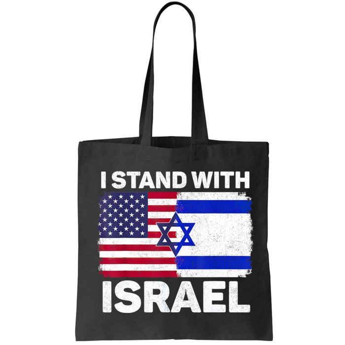 I Stand With Israel Usa American Flag With Israel Flag Bag
