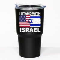 I Stand With Israel Usa American Flag With Israel Flag Tumbler