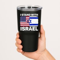 I Stand With Israel Usa American Flag With Israel Flag Tumbler