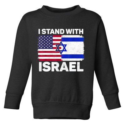 I Stand With Israel Usa American Flag With Israel Flag Toddler Sweatshirt