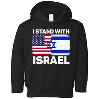 I Stand With Israel Usa American Flag With Israel Flag Toddler Hoodie