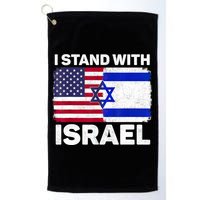 I Stand With Israel Usa American Flag With Israel Flag Golf Towel