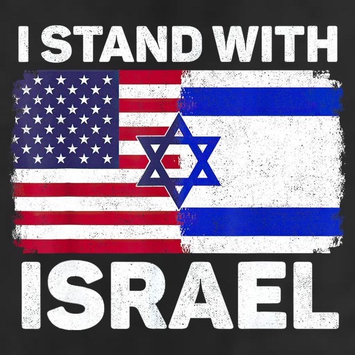 I Stand With Israel Usa American Flag With Israel Flag Golf Towel