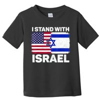 I Stand With Israel Usa American Flag With Israel Flag Toddler T-Shirt