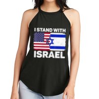 I Stand With Israel Usa American Flag With Israel Flag Women's Perfect Tri Rocker Tank
