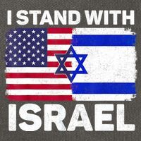 I Stand With Israel Usa American Flag With Israel Flag Cotton Canvas Backpack