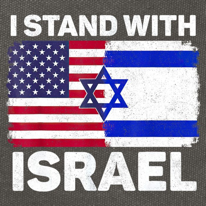 I Stand With Israel Usa American Flag With Israel Flag Cotton Canvas Backpack
