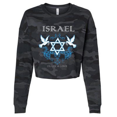 I Stand With Israel Peace Flag Women Cropped Pullover Crew