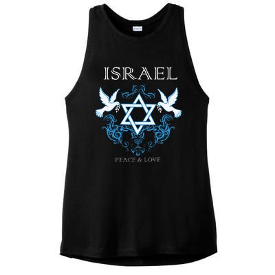 I Stand With Israel Peace Flag Women Ladies PosiCharge Tri-Blend Wicking Tank