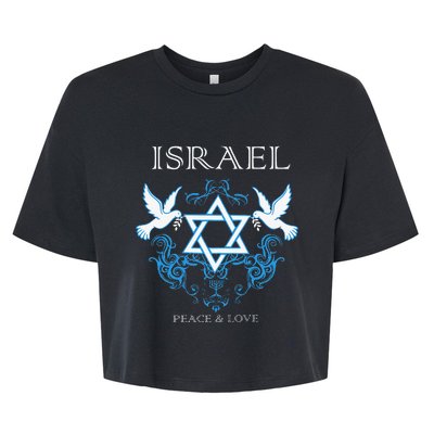 I Stand With Israel Peace Flag Women Bella+Canvas Jersey Crop Tee