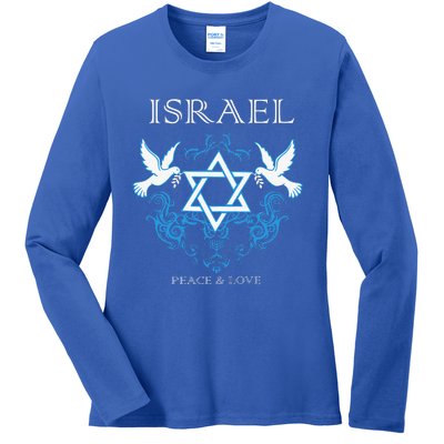 I Stand With Israel Peace Flag Women Ladies Long Sleeve Shirt