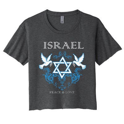 I Stand With Israel Peace Flag Women Women's Crop Top Tee