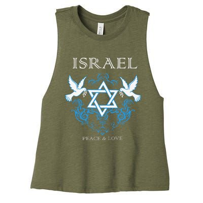 I Stand With Israel Peace Flag Women Women's Racerback Cropped Tank