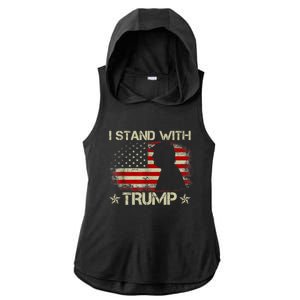 I Stand With Trump Pro Trump Supporter Free Trump Ladies PosiCharge Tri-Blend Wicking Draft Hoodie Tank