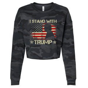 I Stand With Trump Pro Trump Supporter Free Trump Cropped Pullover Crew