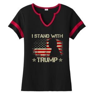 I Stand With Trump Pro Trump Supporter Free Trump Ladies Halftime Notch Neck Tee