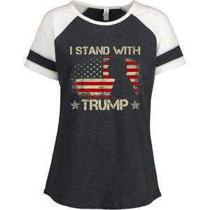 I Stand With Trump Pro Trump Supporter Free Trump Enza Ladies Jersey Colorblock Tee