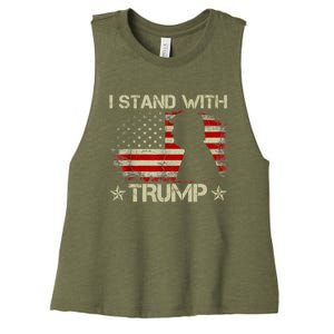 I Stand With Trump Pro Trump Supporter Free Trump Women's Racerback Cropped Tank