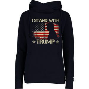 I Stand With Trump Pro Trump Supporter Free Trump Womens Funnel Neck Pullover Hood