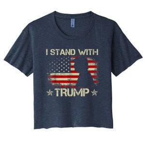 I Stand With Trump Pro Trump Supporter Free Trump Women's Crop Top Tee