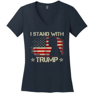 I Stand With Trump Pro Trump Supporter Free Trump Women's V-Neck T-Shirt