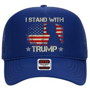 I Stand With Trump Pro Trump Supporter Free Trump High Crown Mesh Back Trucker Hat