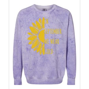 In September We Wear Gold Childhood Cancer Sunflower Colorblast Crewneck Sweatshirt