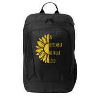 In September We Wear Gold Childhood Cancer Sunflower City Backpack