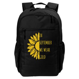 In September We Wear Gold Childhood Cancer Sunflower Daily Commute Backpack