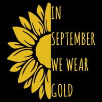 In September We Wear Gold Childhood Cancer Sunflower Button