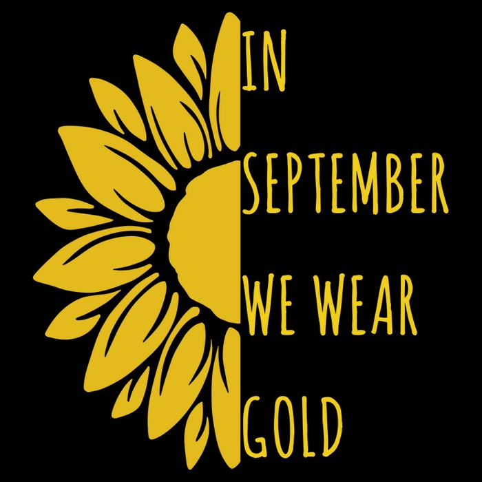 In September We Wear Gold Childhood Cancer Sunflower Button