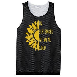 In September We Wear Gold Childhood Cancer Sunflower Mesh Reversible Basketball Jersey Tank