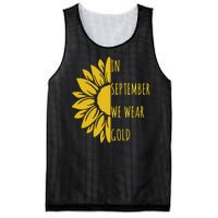 In September We Wear Gold Childhood Cancer Sunflower Mesh Reversible Basketball Jersey Tank