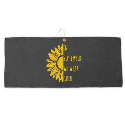 In September We Wear Gold Childhood Cancer Sunflower Large Microfiber Waffle Golf Towel