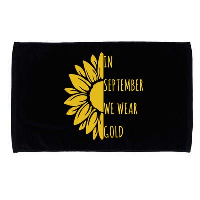 In September We Wear Gold Childhood Cancer Sunflower Microfiber Hand Towel