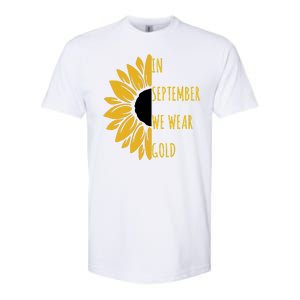 In September We Wear Gold Childhood Cancer Sunflower Softstyle CVC T-Shirt