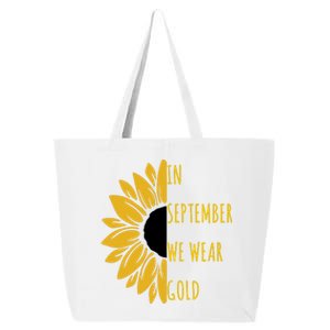 In September We Wear Gold Childhood Cancer Sunflower 25L Jumbo Tote